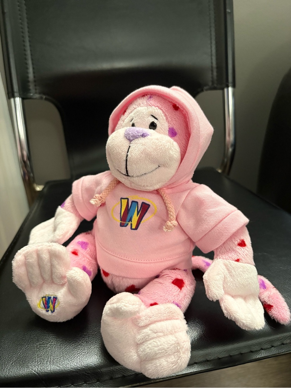 Webkinz Love Monkey Plush HM343 with Pink Hoodie (NO CODE)